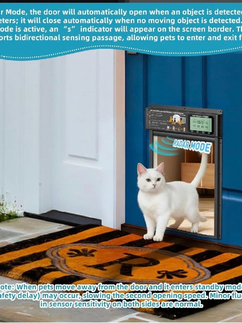 Amazon Automatic Pet Door with Remote Control - Black & Gray